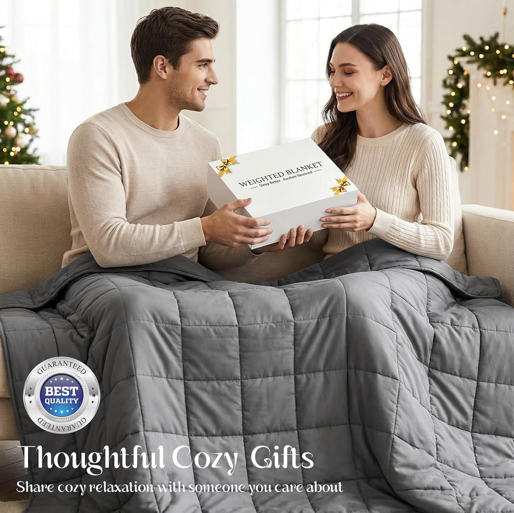 Weighted Blanket 25lbs (78"x85",Grey) King Size Soft Cooling Heavy Blanket for Sleeping, Breathable All Season