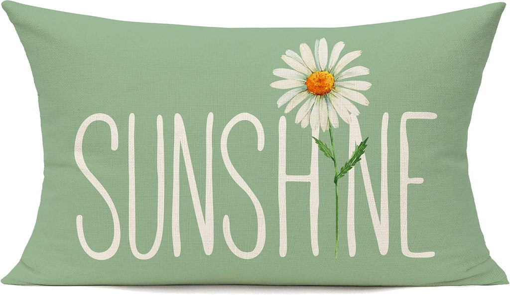 12x20 Lumbar Outdoor Green Throw Pillow Covers Set of 2 Spring Summer Decorative Cushion Cases Home Décor