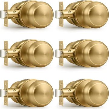 Champagne Bronze Interior Door Knob , Champagne Door Knobs Closet Door Knob, Passage Door Knobs with Round Ball Knob