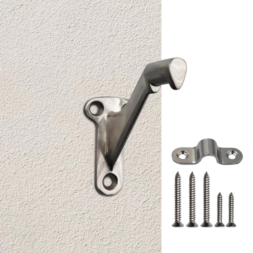 3 Pack Heavy Duty Handrail Stair Brackets Stainless Steel Hardware