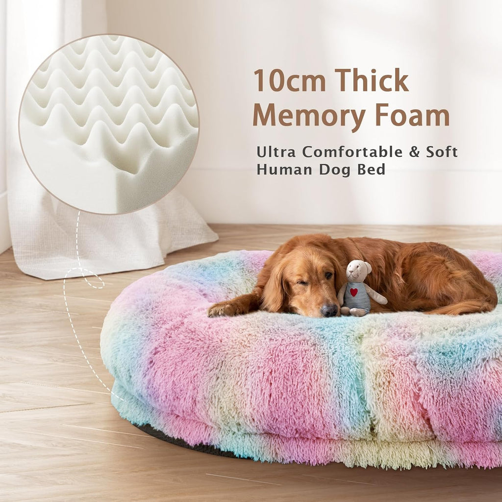 Human Dog Bed, Size Fits Adult and Pet Washable Giant People Bed 10 CM Thick Memory Foam Large