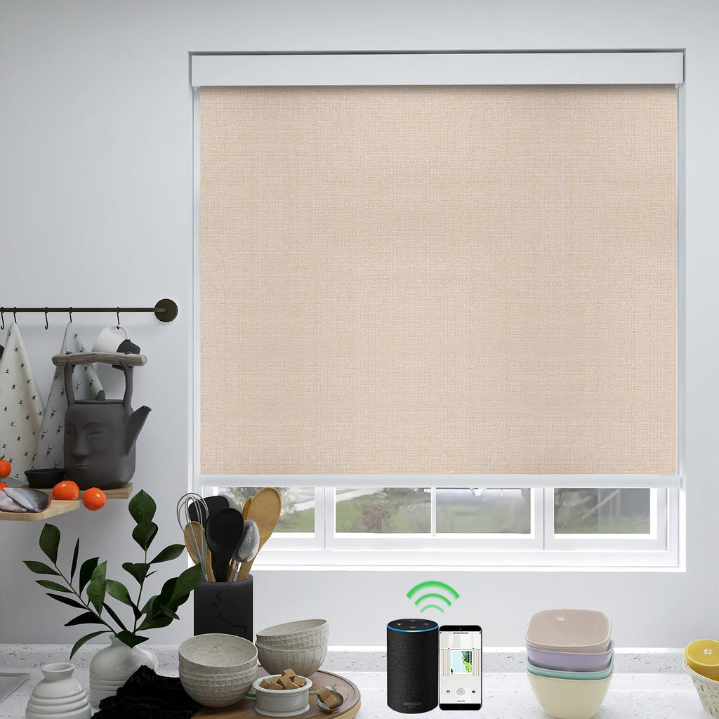 Motorized Blackout Roller Shades Remote Control Rechargeable(82067C)
