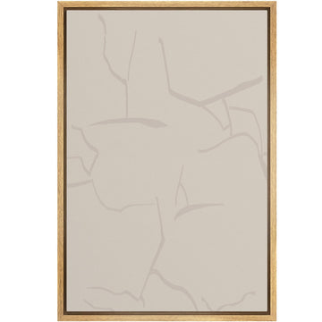 Framed Canvas Print Wall Art Minimal White Brush Stroke Landscape Abstract Geometric Illustrations Modern Art