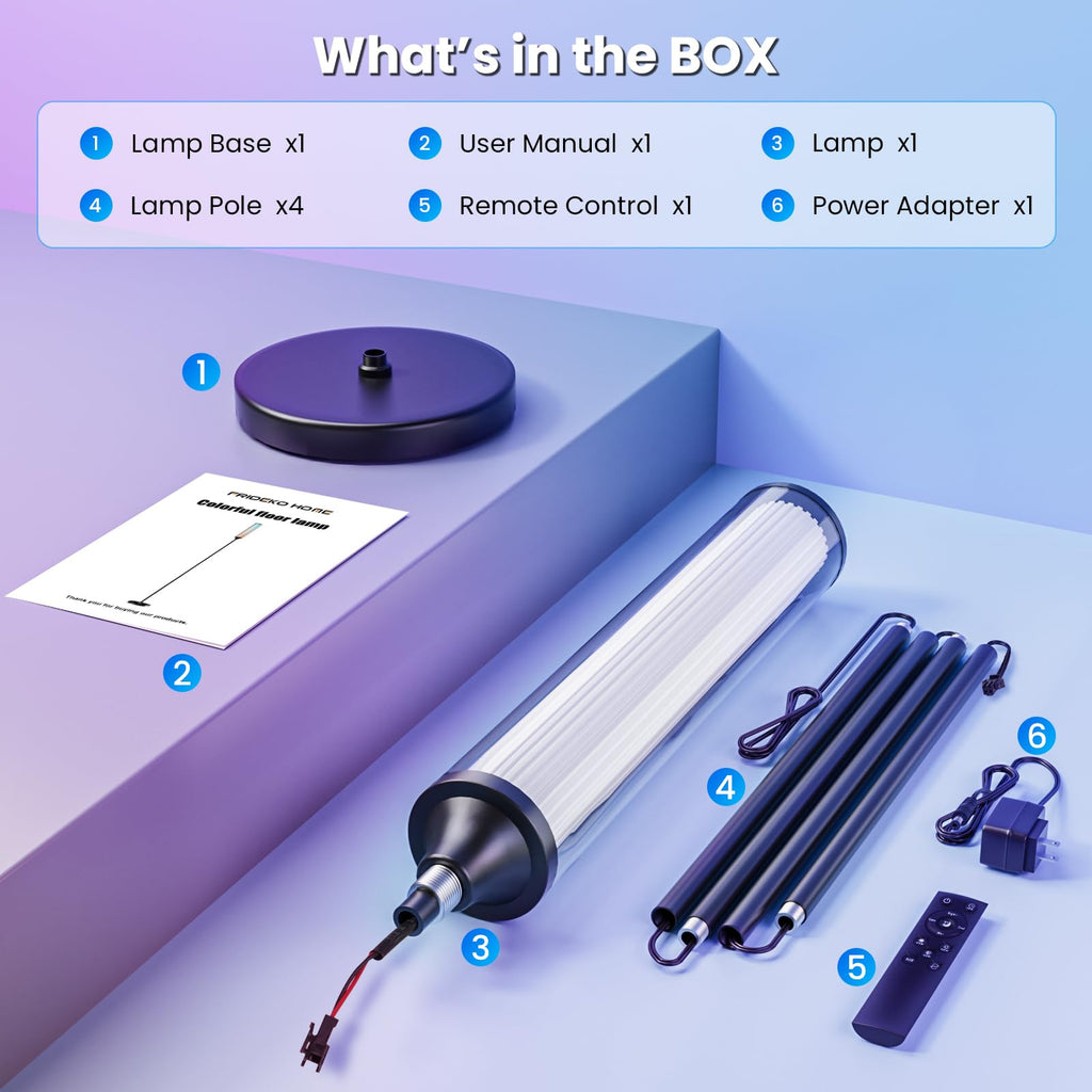 Standing Lamp, Modern Floor Lamp with App & Remote Control, 1500lm LED Corner Lamp with Music Sync and 16 Million DIY