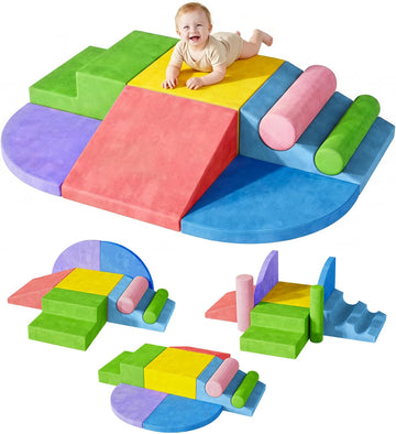 Piece Soft Foam Climbing Blocks Soft Play Set for Toddlers 1-3