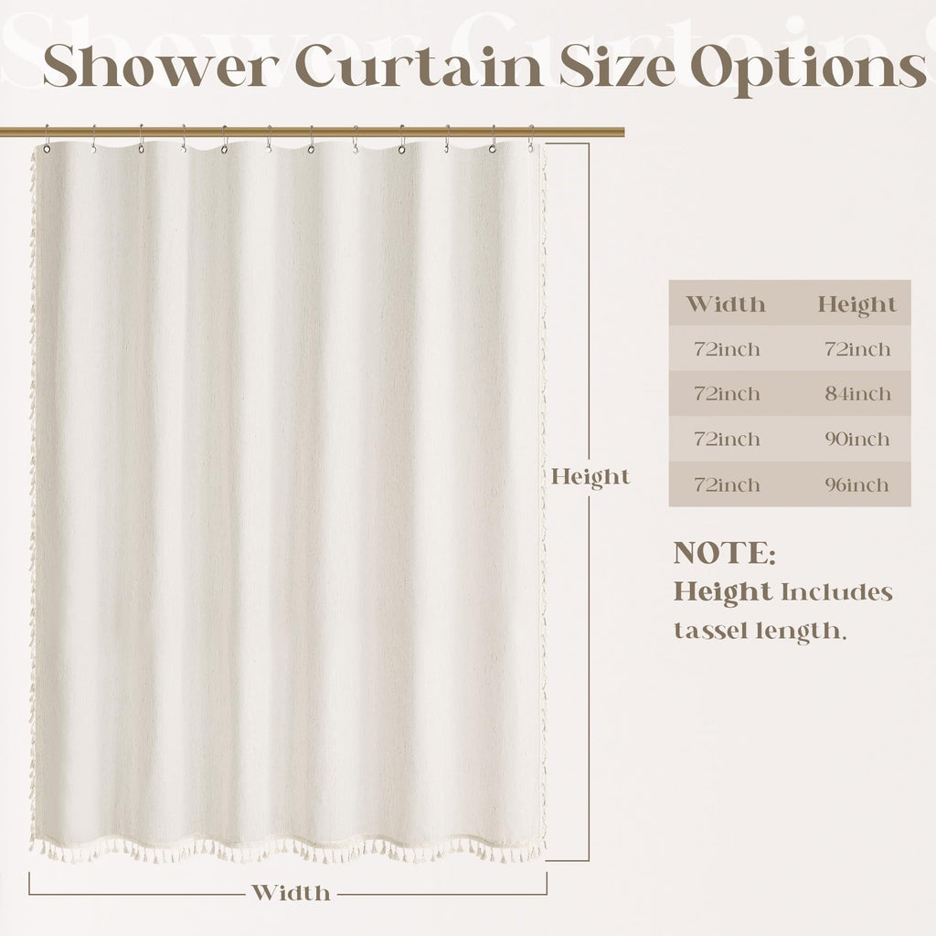 Cream Linen with Tassels Water Repellent 72x72 Inch