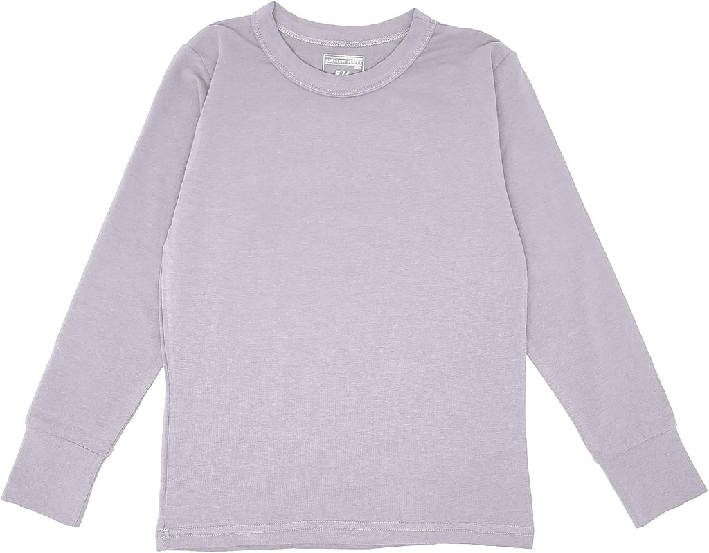 Girls/Boys/Toddler 6 Pack Athletic Performance Long Sleeve Undershirt Tops/Base Layer Cotton Stretch Shirts