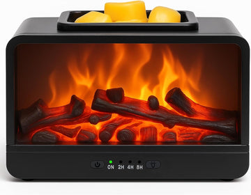 Dynamics Flame Fireplace Electric Wax Melt Warmer PTC Heating Plate Monochromatic Wax Burner Fragrance Wax Warmer for Home Office Gifts & Decor(Black) A132-B0BZSLRCXK