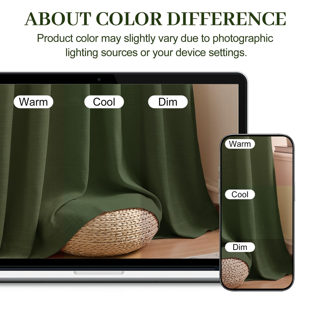 Pinch Pleated Sheer Linen Curtains 102 Inches Light Filtering, 2 Panels