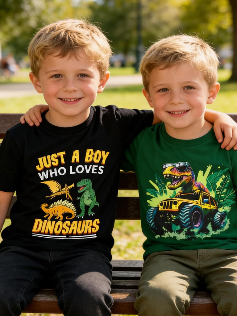 Toddler Boys T-Shirts 2 Pack, Graphic Short Sleeve Shirts