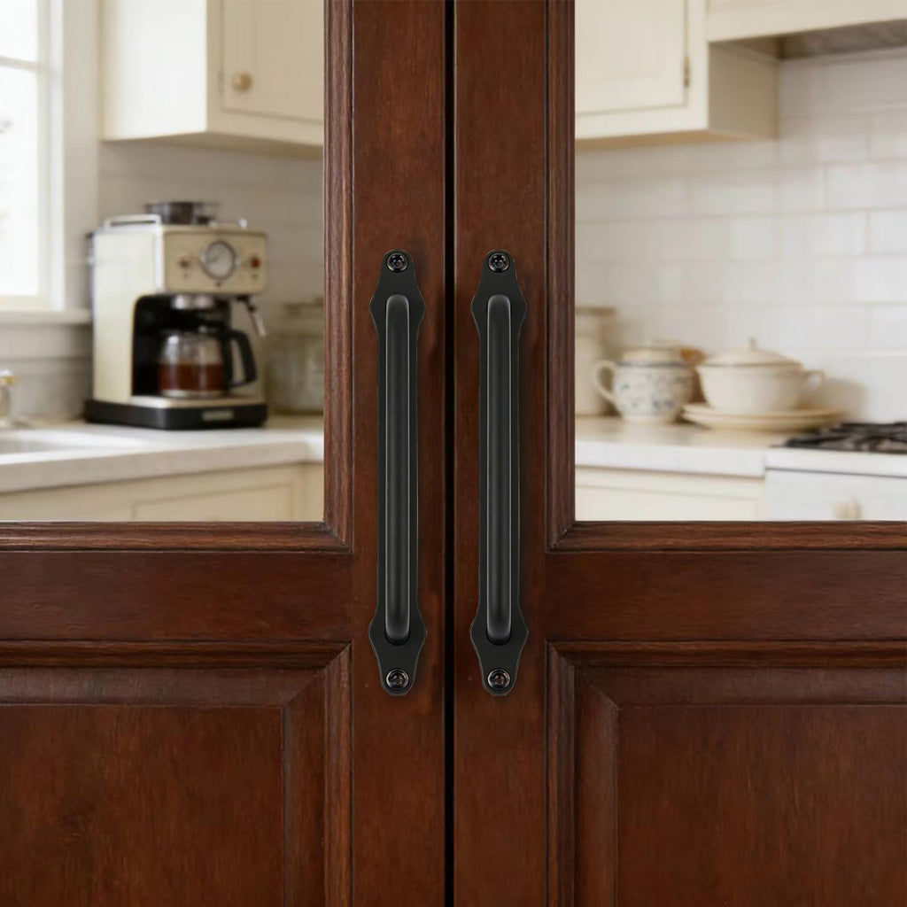 5 Pack 3 Inch Hole Center Matte Black Cabinet Pull with Backplate Solid Heavy Duty Handles with Backplate Cabinet