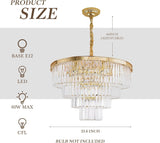 Gold Plated Crystal Modern Contemporary Chandeliers Pendant Ceiling Light 4-Tier Chandelier Lighting for Dining Room Living Room Bedroom Girls Room Dia 23.6" A107-B07KF4SR4N