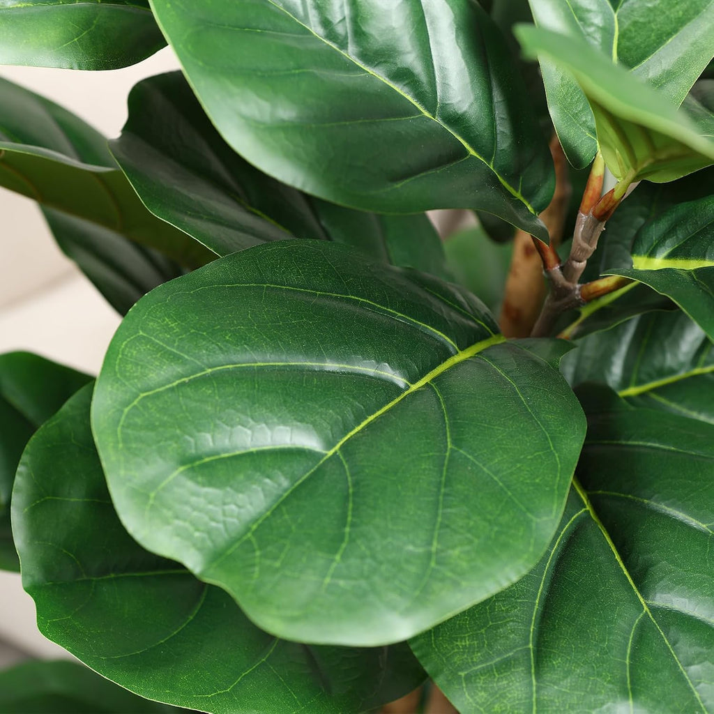 7FT Artificial Fiddle Leaf Fig Tree with White Planter Decor