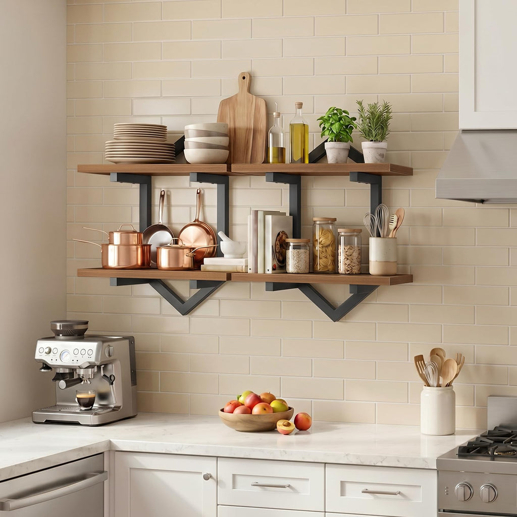 Floating Shelves for Wall, Set of 2 Wall Shelf, 15" Hanging Shelves