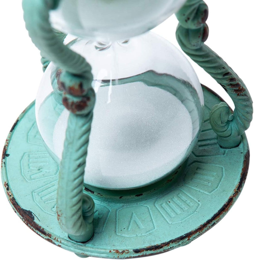 Rustic 6-Minute Hourglass Sand Timer, Vintage Distressed Sand Clock, Rustic Sand Watch with White Sand, Antique