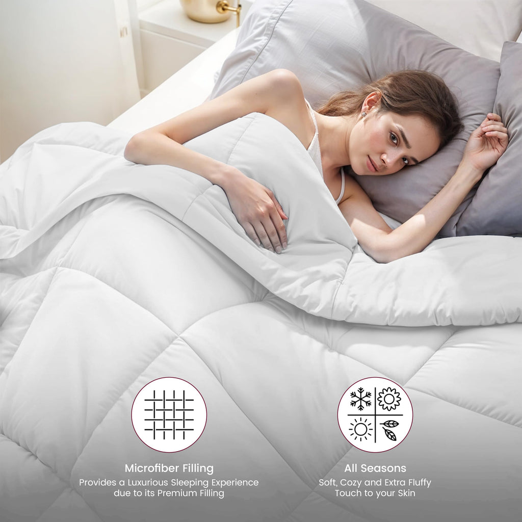 LUX Décor Twin Comforter - 92x68 Ultra-Soft Down Alternative Duvet Insert