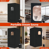 1-Person Portable Steam Sauna Tent for Home, 3L 1500W Sauna Box for Relaxation & Detoxification with Folding Chair