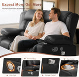 RV Loveseat Recliner Sofa, Reclining Loveseat Home Theater Seating with USB Ports, Cup Holders, Insert Pockets