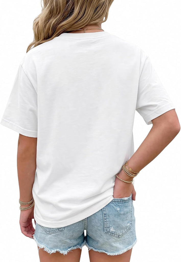 Girl's Summer Tops Graphic Tees Short Sleeve Crew Neck T Shirt