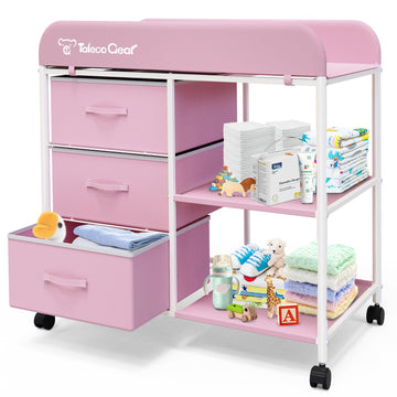 Baby Changing Table, Portable Changing Table, Diaper Changing Station with Waterproof Pad, Changing Table Dresser