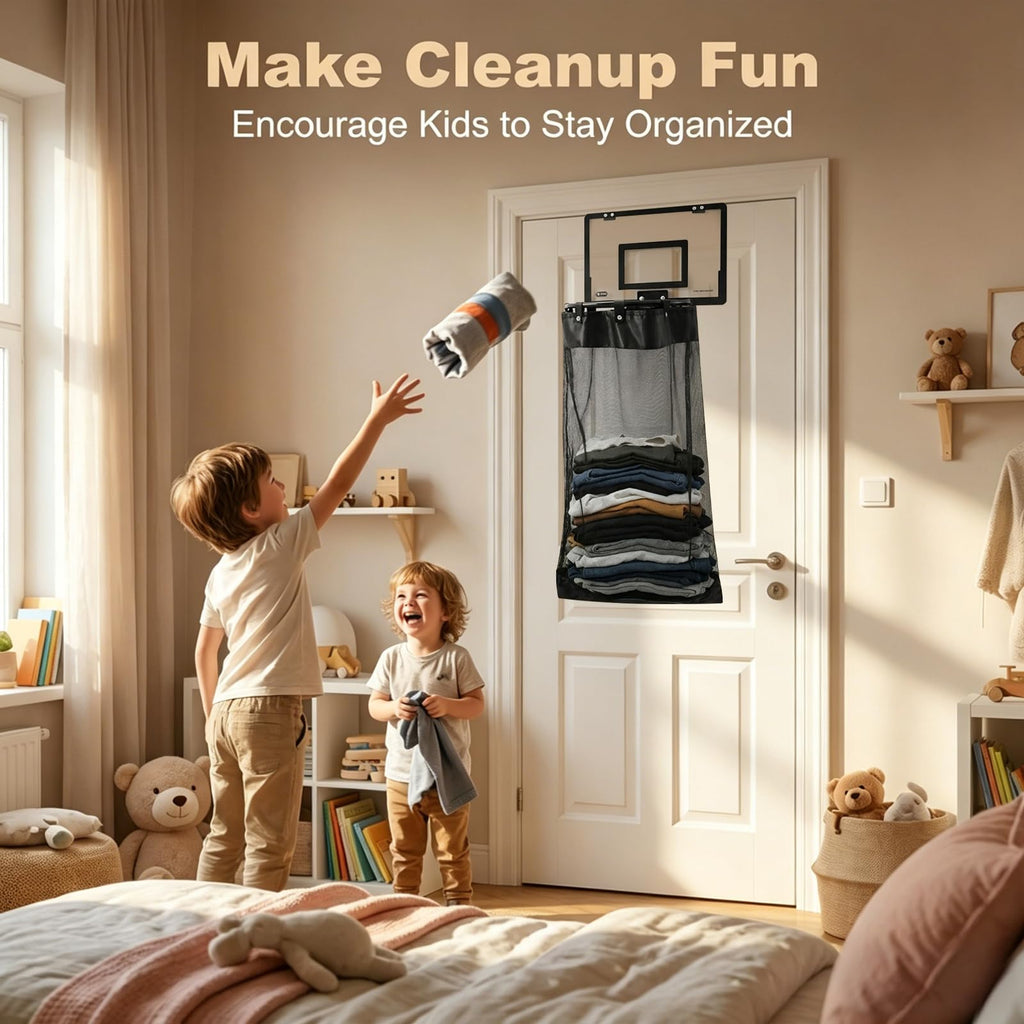 Basketball Hoop Hamper, Over the Door Basketball Hoop Laundry Basket