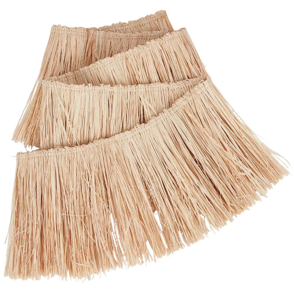 5.91 Inch Grass Raffia Fringe Trim Tassel Straw Natural Navajo White Rustic Ribbon Lightweight Trimming - 1.09 Yard