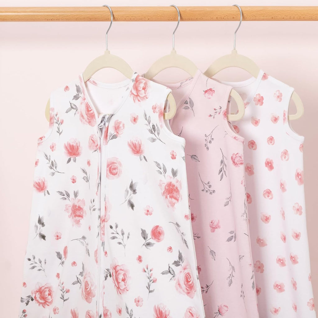 3 Pack 100% Organic Cotton Baby Sleep Sack, Ultra Soft Baby Wearable Blankets with Way Zipper, Comfy