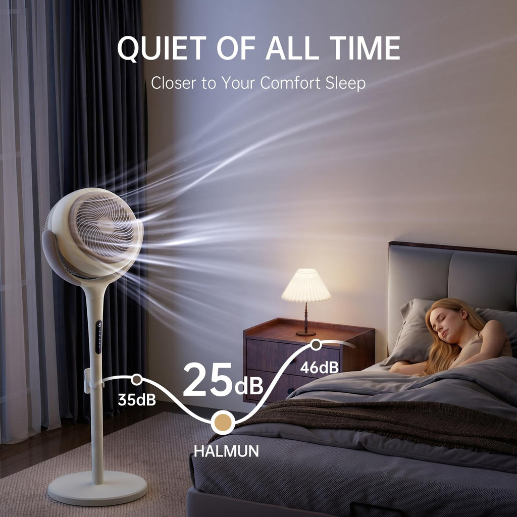 Standing Fan , 1100CFM Pedestal Fans Oscillating with Remote and Night Light, 3 Modes Floor Fan with DC Motor, 25dB