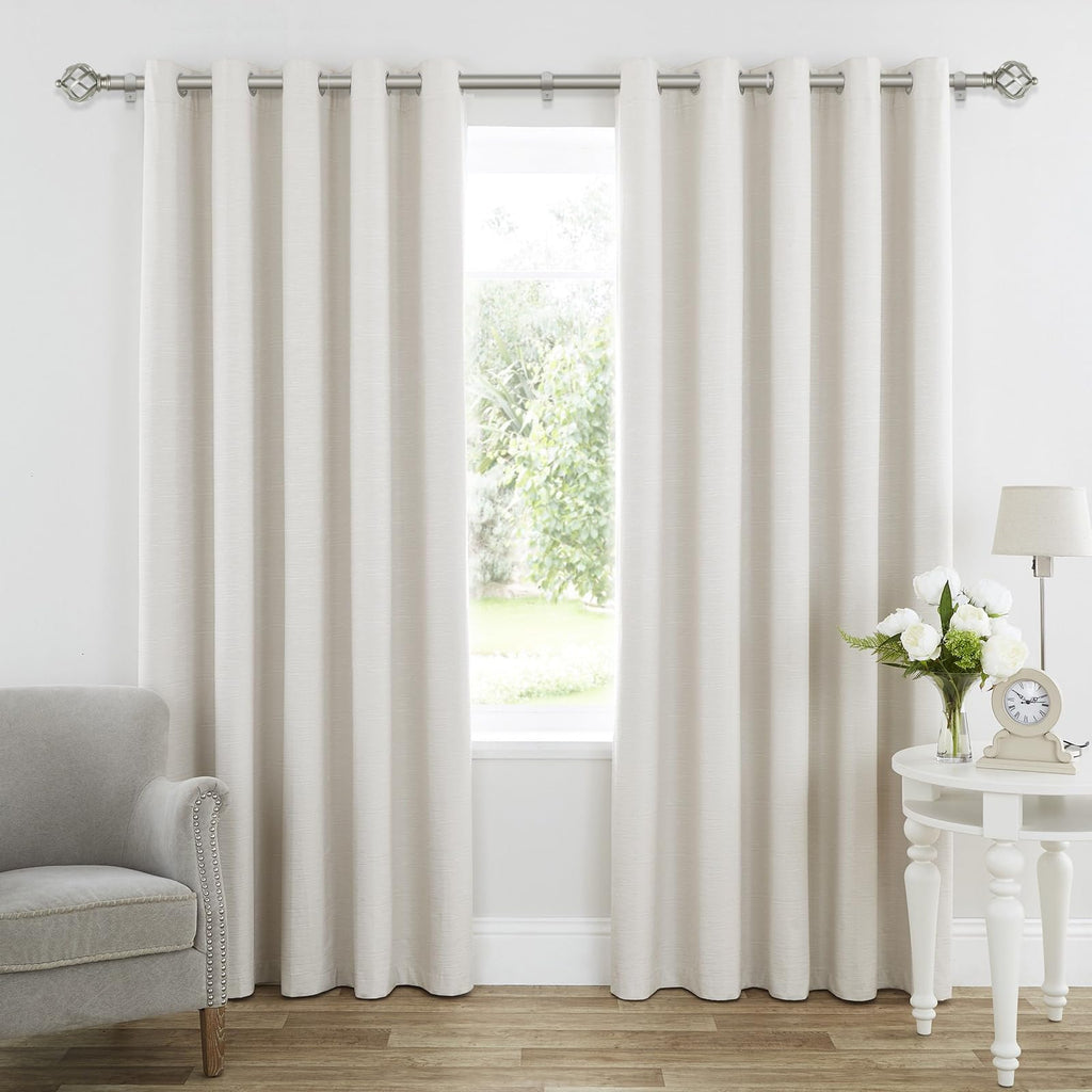 Silver Curtain Rods for Windows 72 to 144 Inch, Long Adjustable