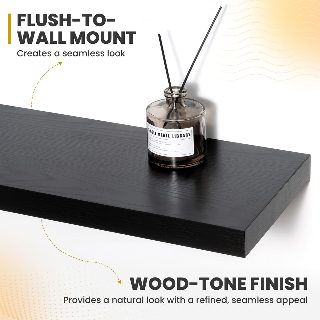 30 Inch Floating Shelves, 9.3" Deep Floating Shelf Wall Mounted, 30" Wall Shelves, Rustic Deep Bookshelf, Large