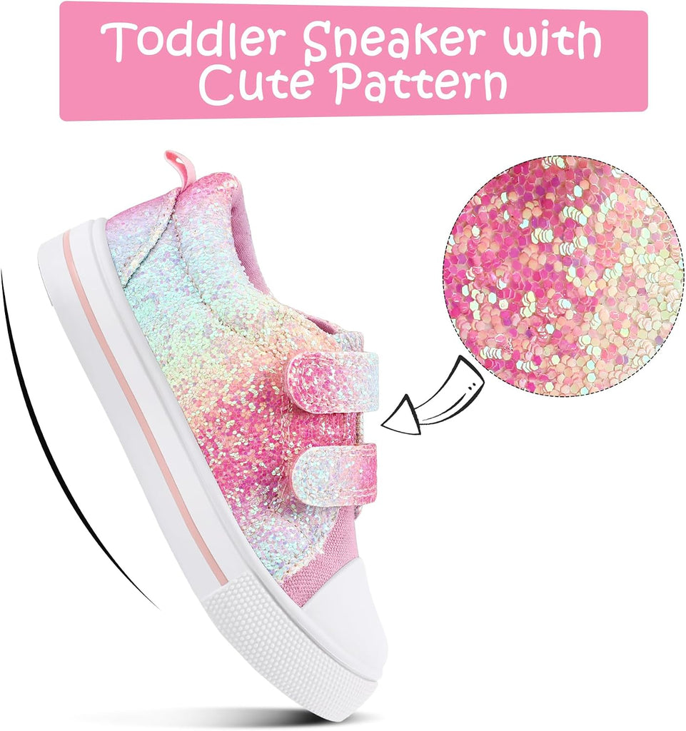 Toddler Shoes, Hook & Loop Canvas Sneakers for Boys and Girls
