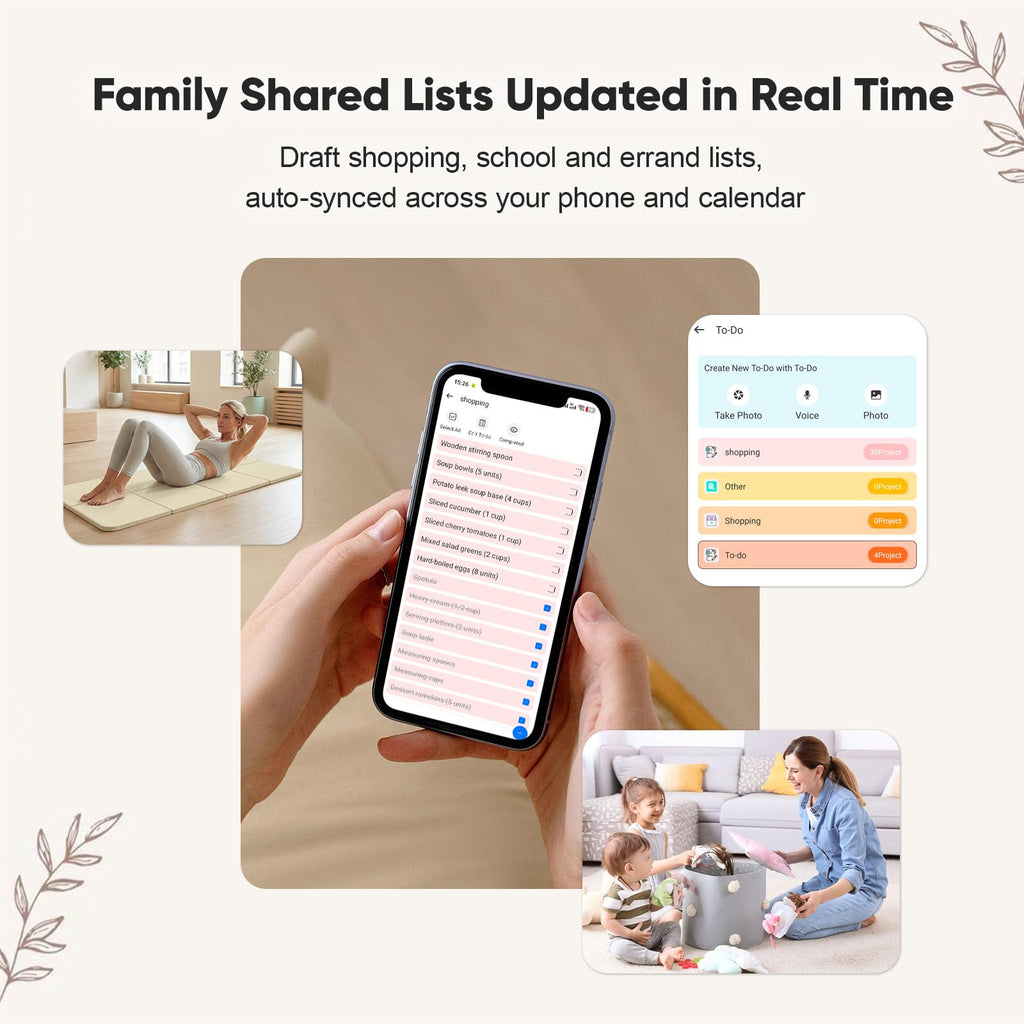 Digital Calendar 15.6 inch WiFi Calendar & Chore Chart, 1080P Interactive Touchscreen Electronic Calendar for Family
