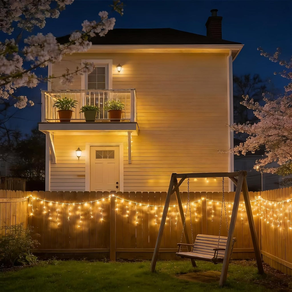 Warm White Icicle Lights 11.5 FT, UL Listed and Commercial Grade 100 LED Christmas Lights, for Indoor and Outdoor