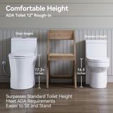 Elongated One-Piece Toilet with Dual Flush, ADA Comfort Height, Skirted Design, Matte White Finish