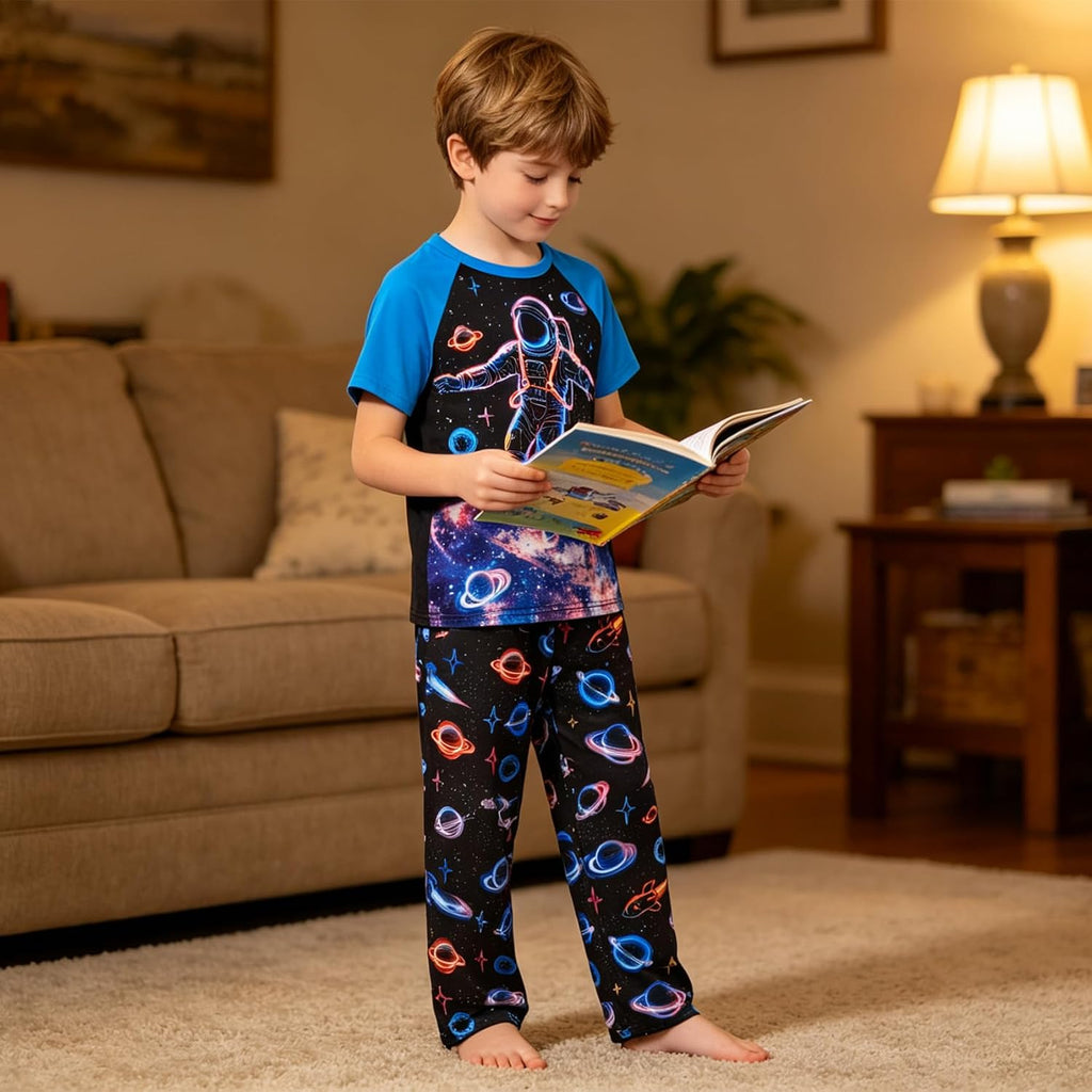 Boys Pajamas 2 Piece Kids Summer Pjs Loose Fit