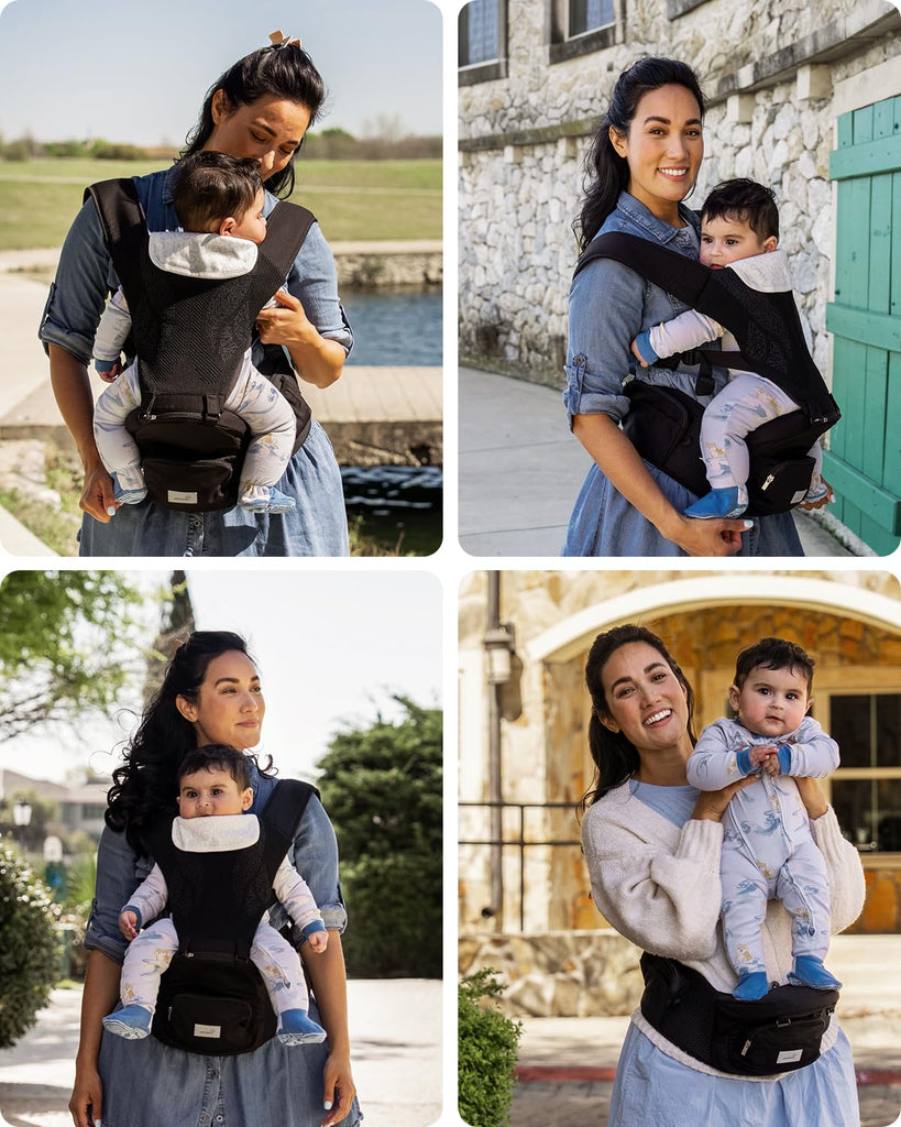 Safety-Certified 3D Knit Baby Carrier Newborn to Toddler, Black