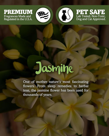 Pure Jasmine Highly Scented Natural 3 Wick Candle, Essential Fragrance Oils, 100% Soy, Phthalate & Paraben Free - Set of 15
