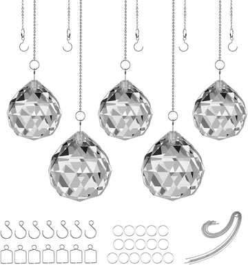 Clear Crystal Ball Prism Sunshine Catcher Rainbow Pendants Maker, Hanging Crystals Prisms for Windows, for Feng Shui