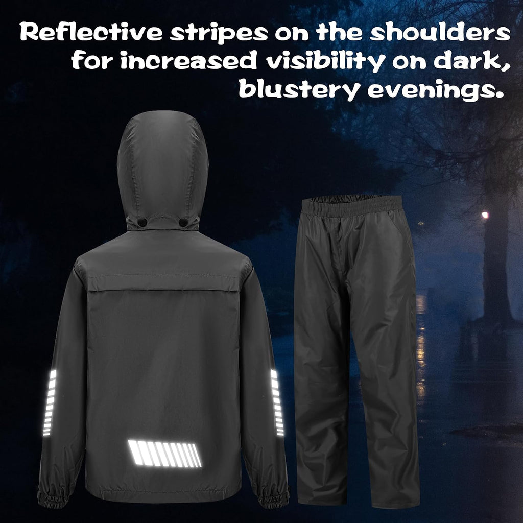 Kids Rain Gear Boys Girls Youth Rain Jacket and Pants