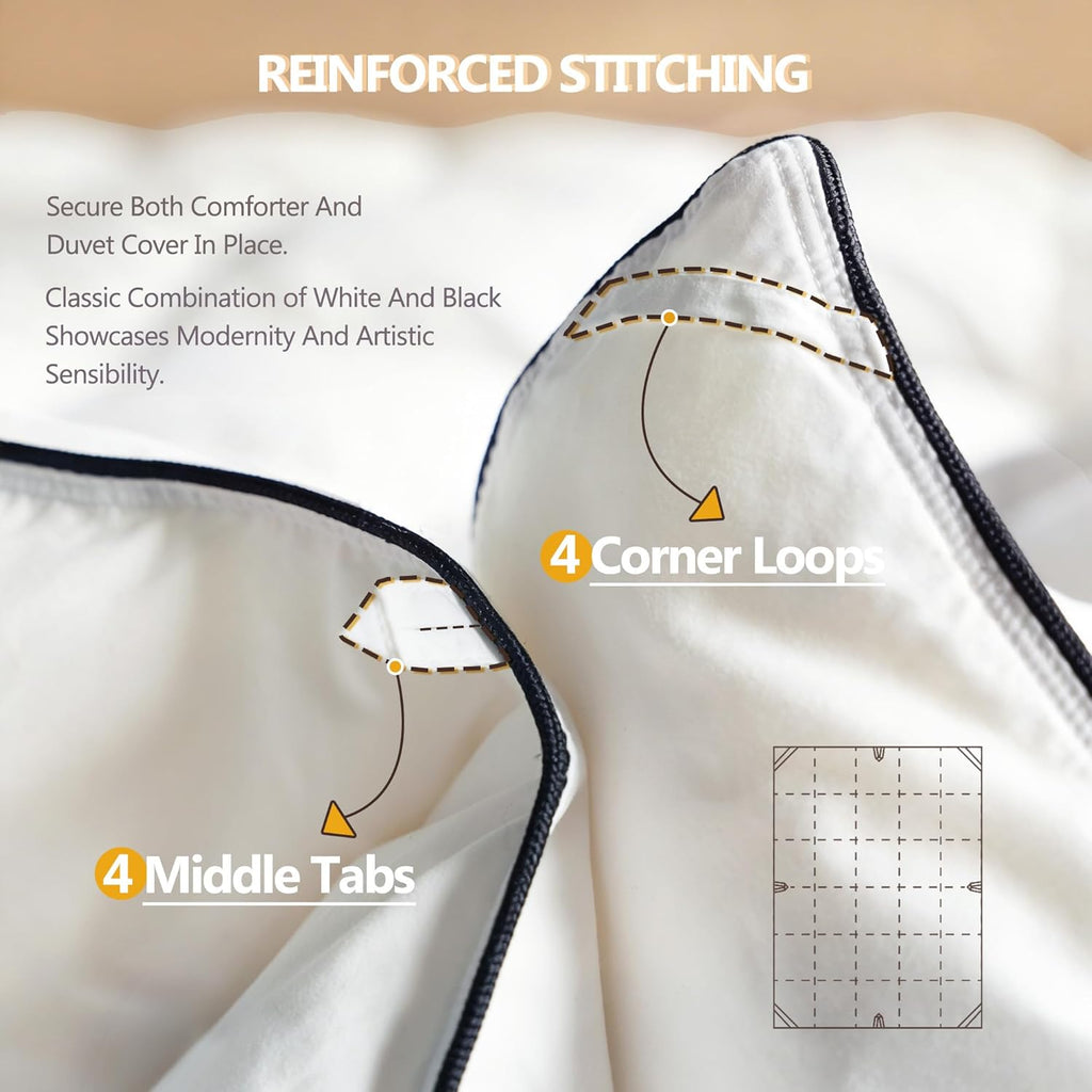 White Goose Feather Down Fiber Comforter Twin Duvet Insert Fluffy Hotel Comforter, Perfect for Your 