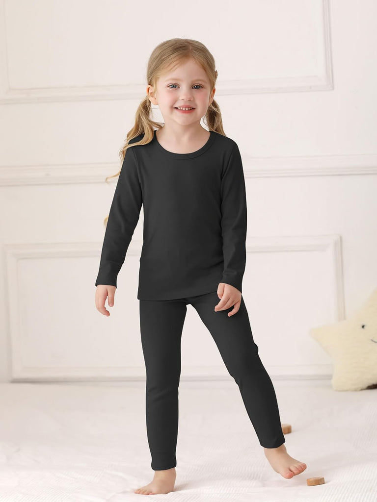 Baby Toddler Boys Girls Cotton Long Sleeve Shirt and Legging Set Kids Ribbed Basic Pant Piece for Daily Life