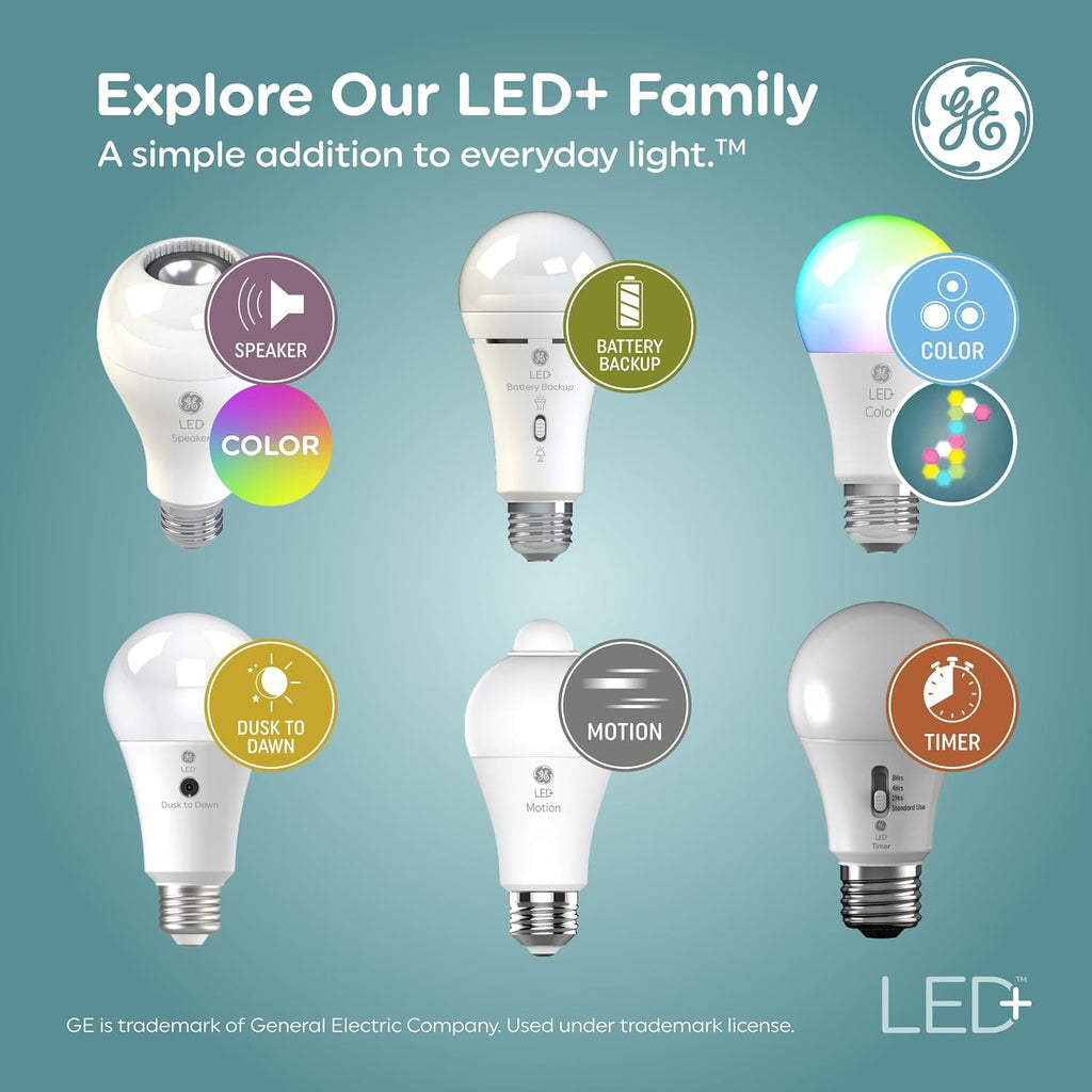 GE LED+ Dusk to Dawn LED Light Bulbs, 15 Watts, Automatic On/Off PAR38 Outdoor Floodlight, Daylight (3 Pack)
