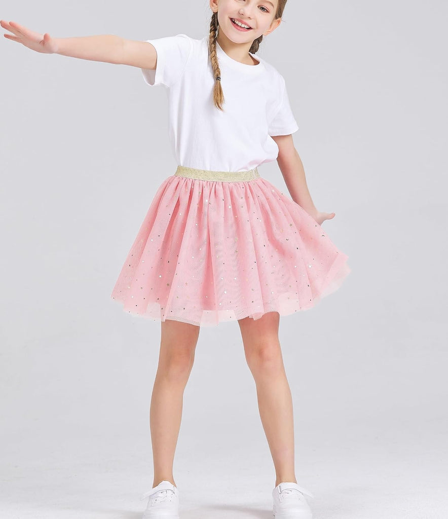 DaniChins Girls' Layered Tutu Tulle Birthday Party Dance Skirts
