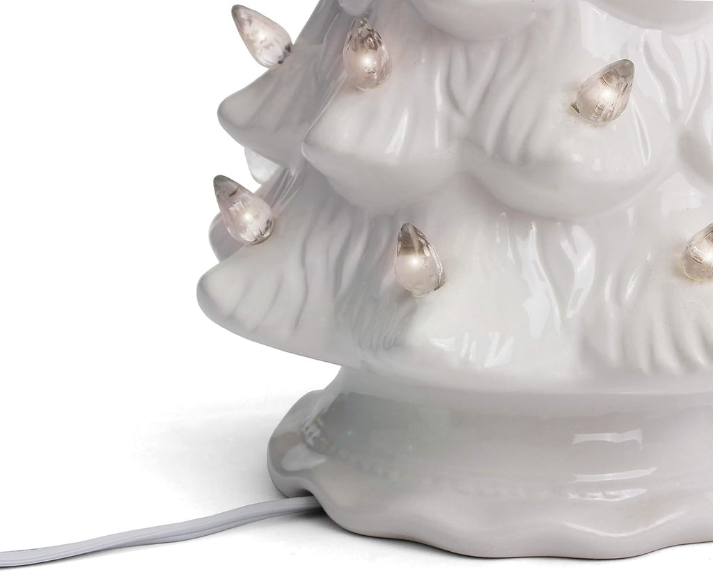 Ceramic Christmas Tree - Tabletop Tree with Lights - (15.5" White)