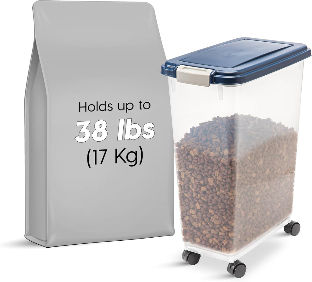 USA Dog Food Storage Container, Up to 38 lbs, Navy, Made in USA