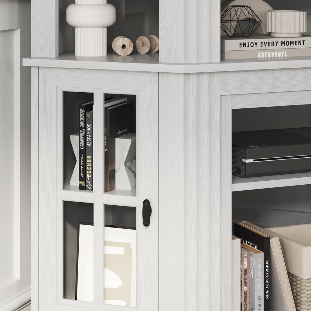 Corner Fireplace TV Stand for Television up to 55" with Storage Cabinets, Entertainment Center