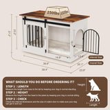 XL Dog Kennel Furniture,39.4 Inch Farmhouse Crate Furniture with Cushion Decorative White Dog Kennel Indoor Thick