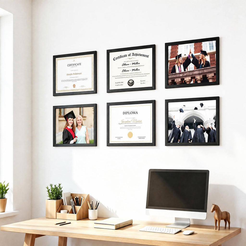 8.5x11 Picture Frame Set of 16, Certificate Diploma Document Frames