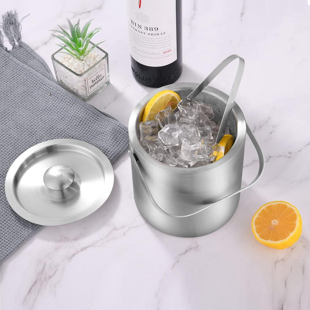 Mini Ice Bucket Portable Double Wall Ice Bucket with Tong