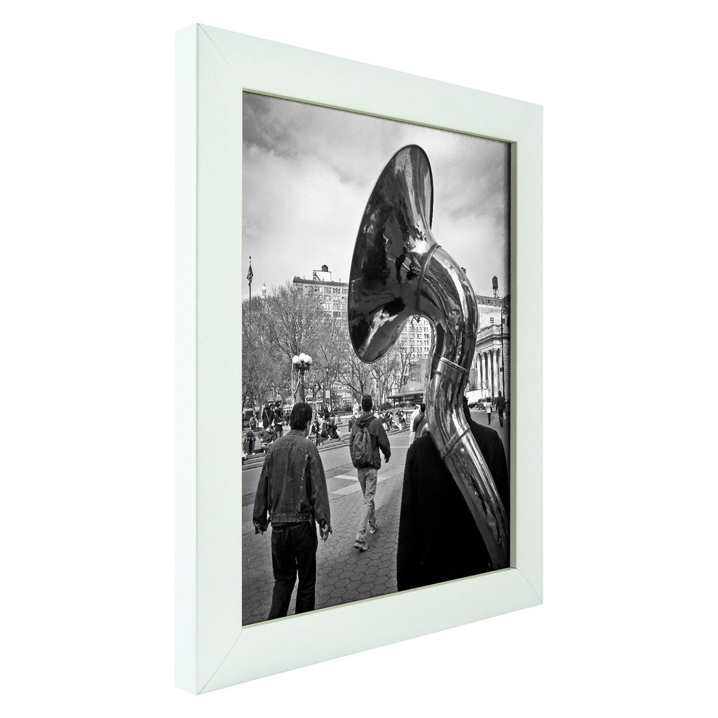 Frames Contemporary, 13x15 Picture Frame Matted for a 9x12 Photo, White Satin, Set of 4